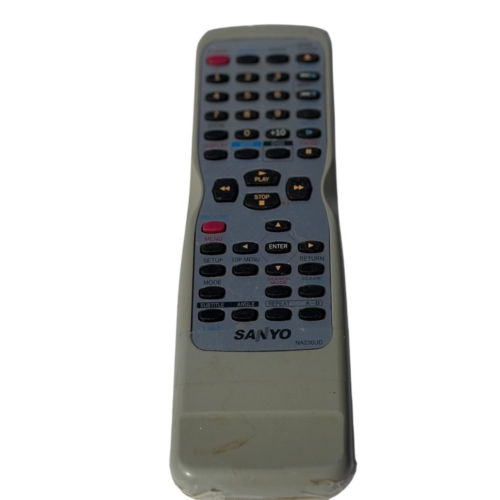 Sanyo NA230UD DVD VCR Remote Control Gray OEM Replacement Controller‎ Remote